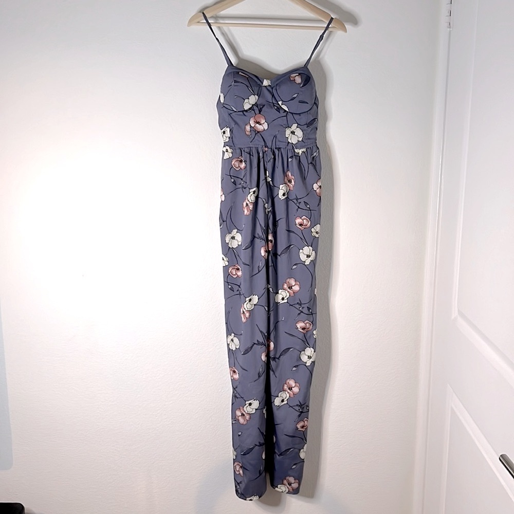 Band of Gypsies floral pants jumpsuit romper bustier top sz Xs